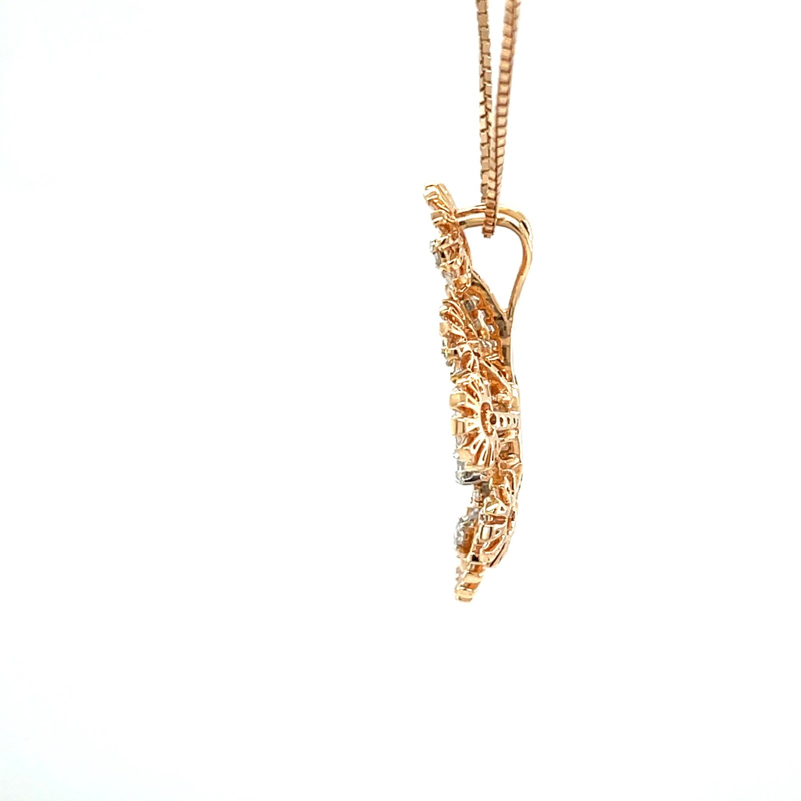 Radiant Rose Gold Diamond Burst Pendant